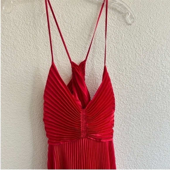 ALC Gemini Pleated Midi Dress Red NWT - Picture 7 of 11